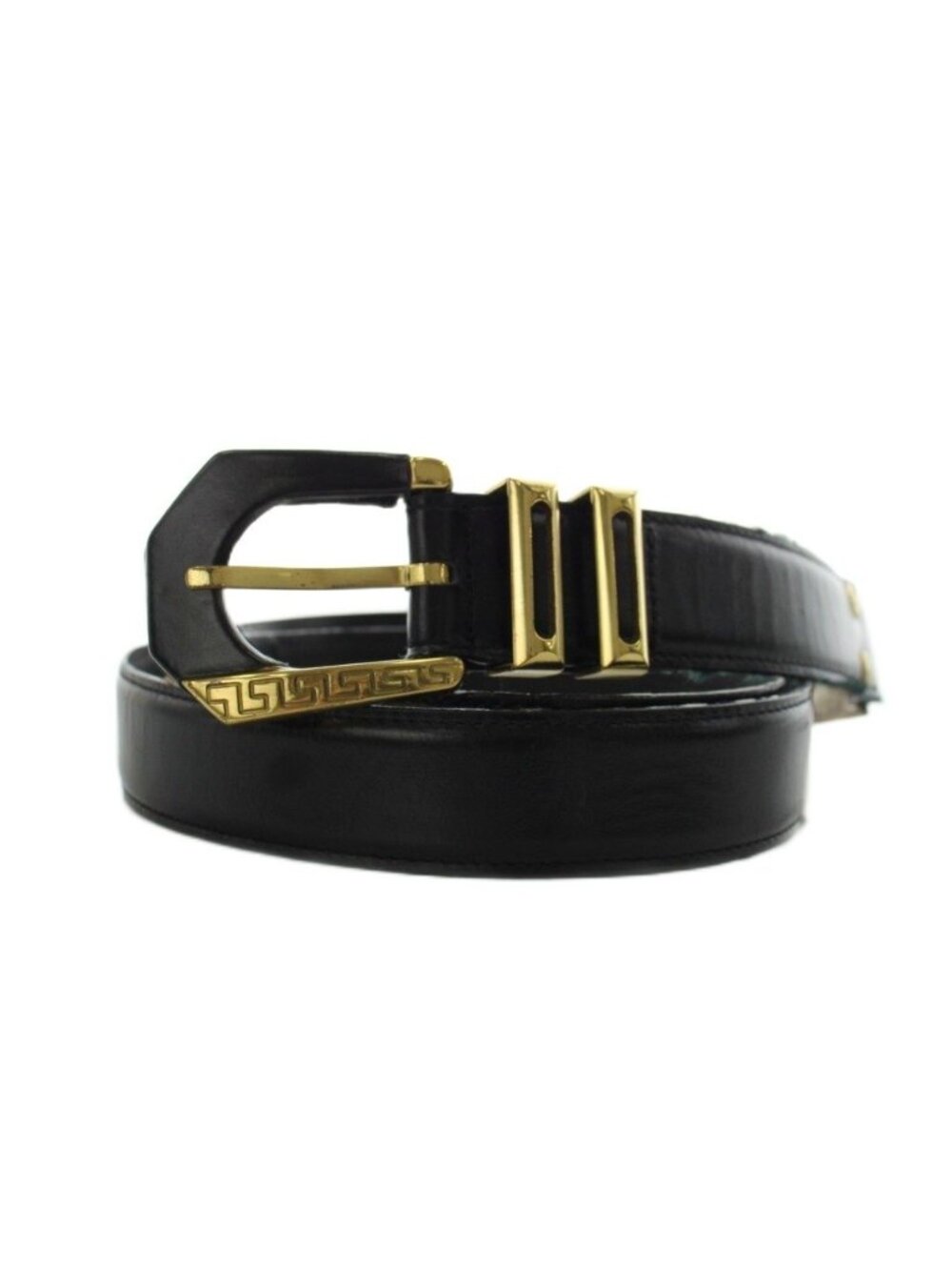 Versace Gianni Belt Medusa Logo Leather Black